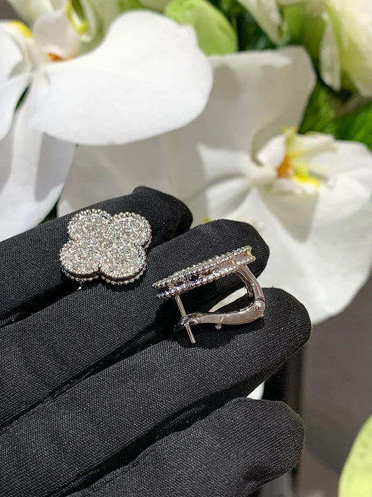 [Jelwelicorn]CLOVERS BIG 20MM DIAMOND SILVER EARRINGS