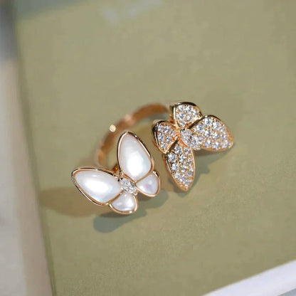 [Jewelicorn]TWIN BUTTERFLY DIAMOND MOP RING