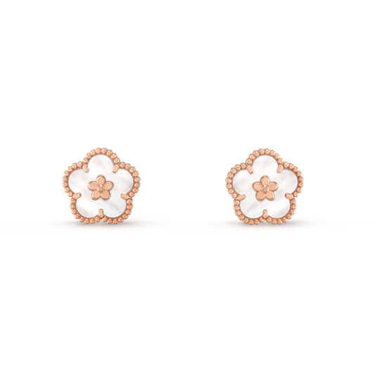 [Jewelicorn]LUCKY PINK GOLD WHITE MOP EARRINGS