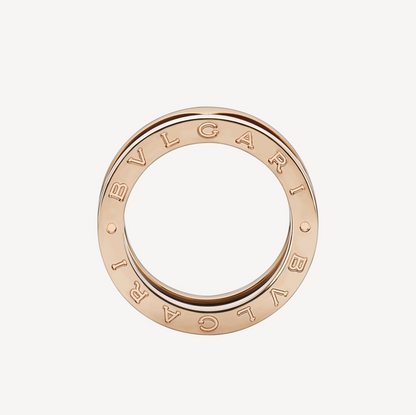 [Jewelicorn]ZERO 1 TWO-BAND LOOPS AND BLACK CERAMIC PINK GOLD RING