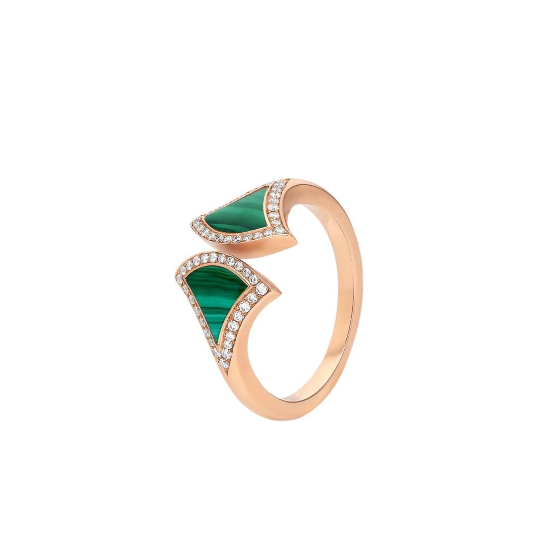 [Jewelicorn]DREAM MALACHITE DIAMOND OPEN RING
