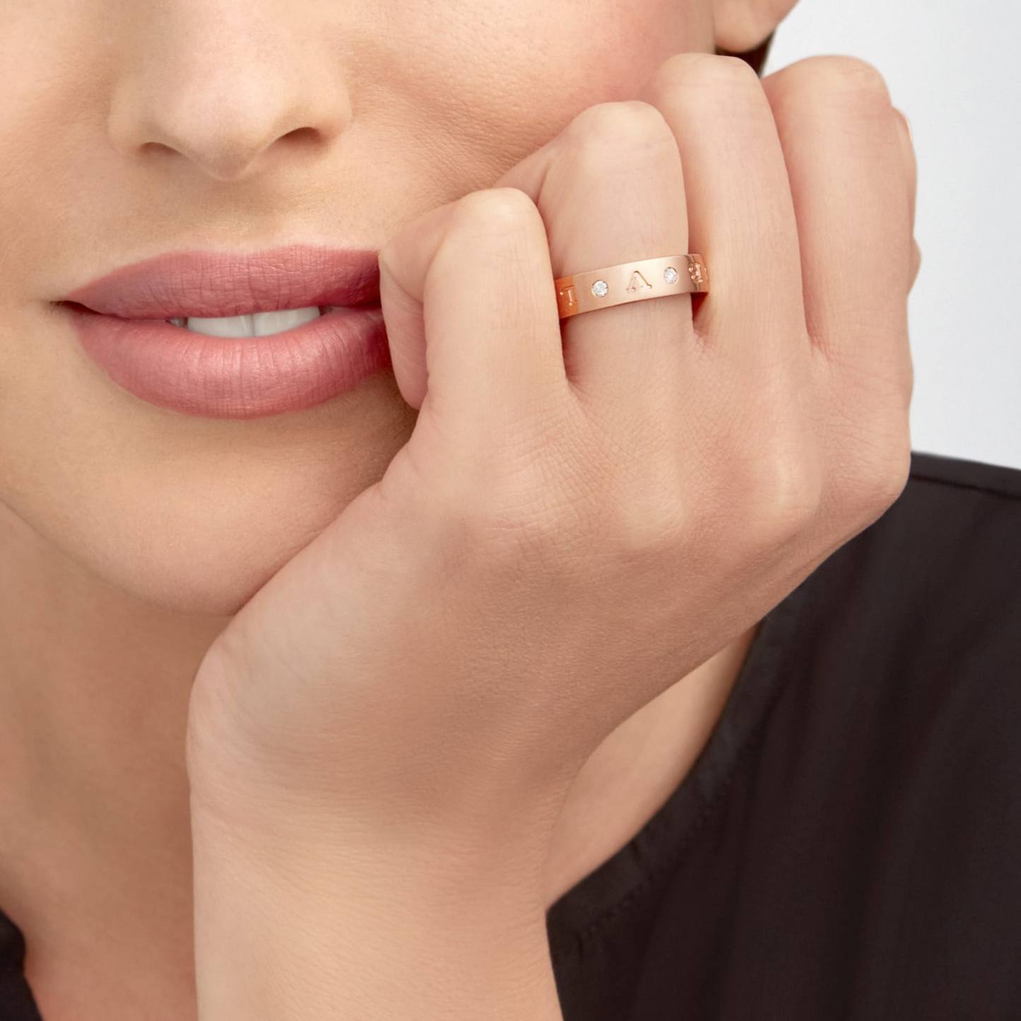 [Jewelicorn]ZERO 1 ESSENTIAL PINK GOLD BAND WITH DIAMONDS RING