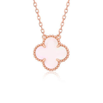 [Jewelicorn]CLOVER 15MM PINK MOTHER-OF-PEARL SINGLE FLOWER NECKLACE