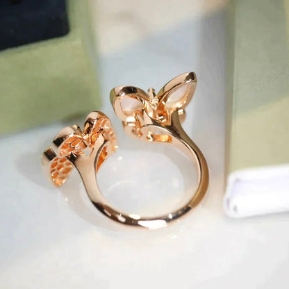 [Jewelicorn]TWIN BUTTERFLY DIAMOND MOP RING