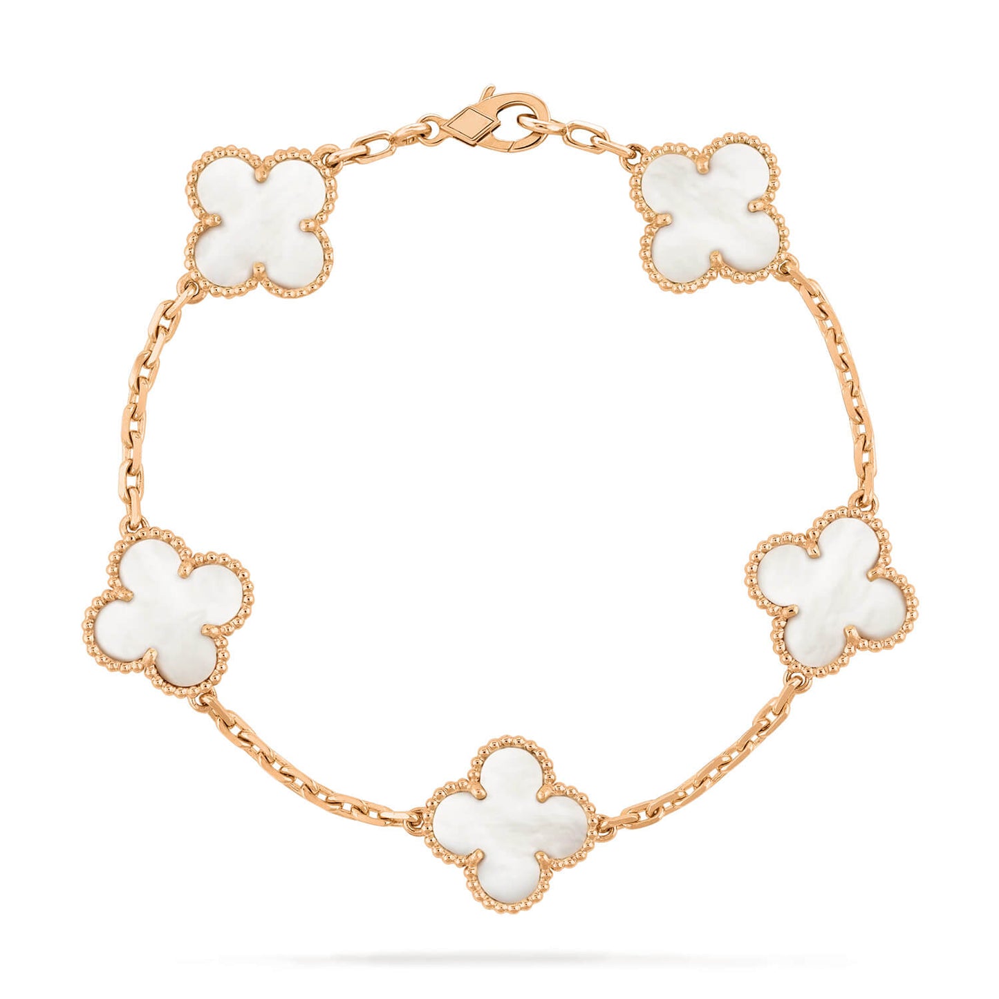 [Jewelicorn]CLOVER  5 MOTIF WHITE MOP BRACELET