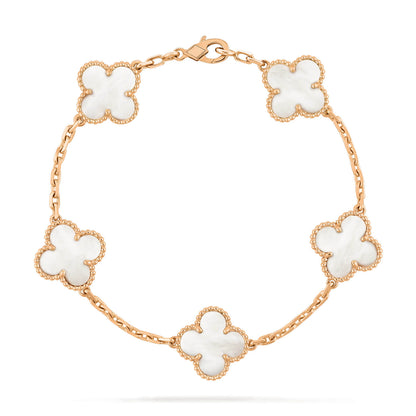[Jewelicorn]CLOVER  5 MOTIF WHITE MOP BRACELET