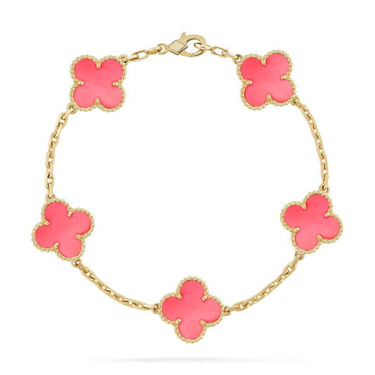 [Jewelicorn]CLOVER 5 PINK MOP BRACELET