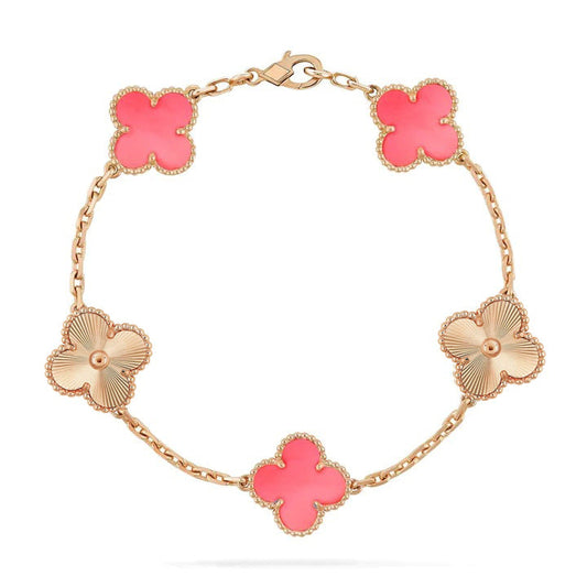 [Jewelicorn]CLOVER BRACELET 5 MOTIF PINK AND PINK GOLD