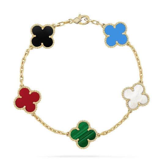 [Jewelicorn]CLOVER 5 MOTIFS MULTICOLOR  BRACELET