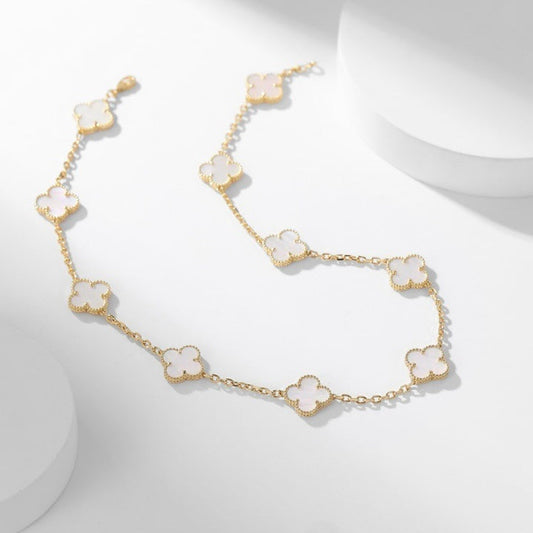 [Jewelicorn]CLOVER 10 MOTIFS WHITE MOTHER OF PEARL NECKLACE