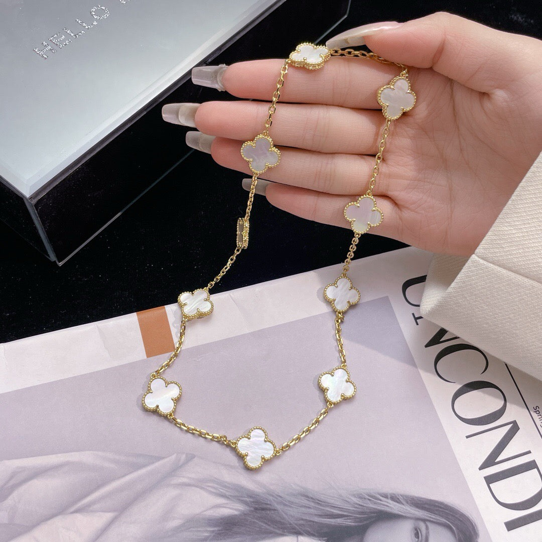 [Jewelicorn]CLOVER 10 MOTIFS WHITE MOTHER OF PEARL NECKLACE