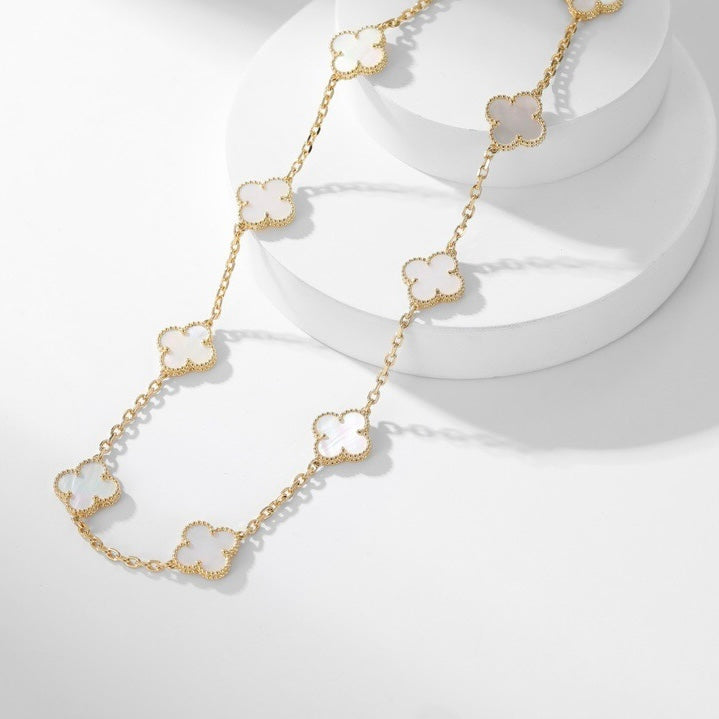 [Jewelicorn]CLOVER 10 MOTIFS WHITE MOTHER OF PEARL NECKLACE