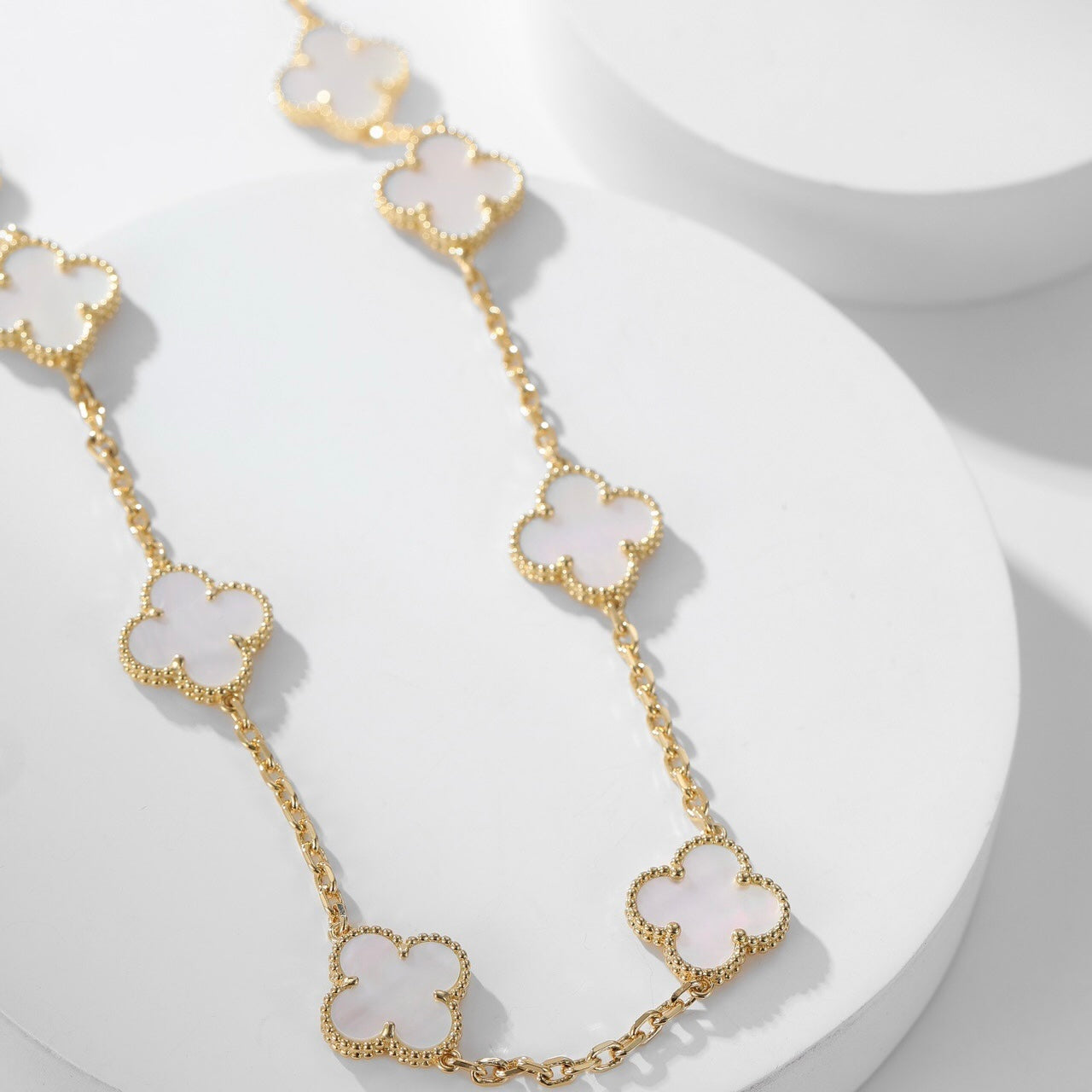 [Jewelicorn]CLOVER 10 MOTIFS WHITE MOTHER OF PEARL NECKLACE
