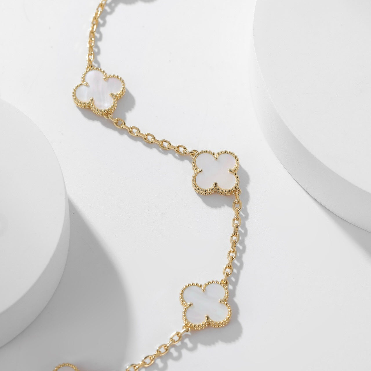 [Jewelicorn]CLOVER 10 MOTIFS WHITE MOTHER OF PEARL NECKLACE