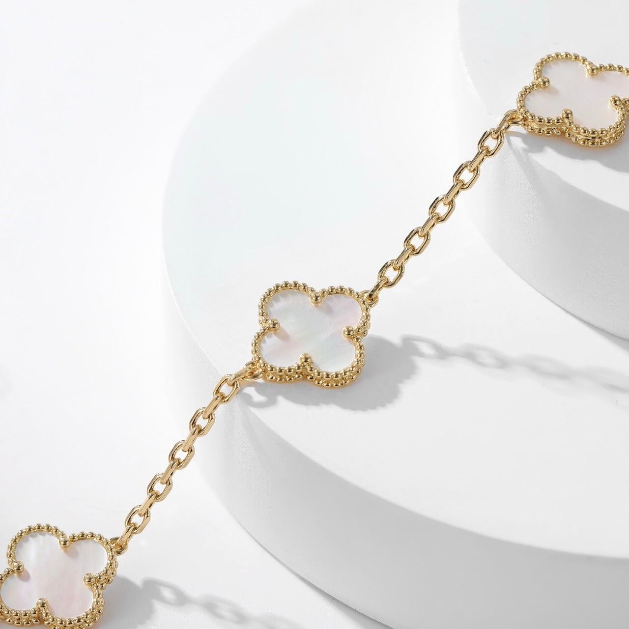 [Jewelicorn]CLOVER 10 MOTIFS WHITE MOTHER OF PEARL NECKLACE