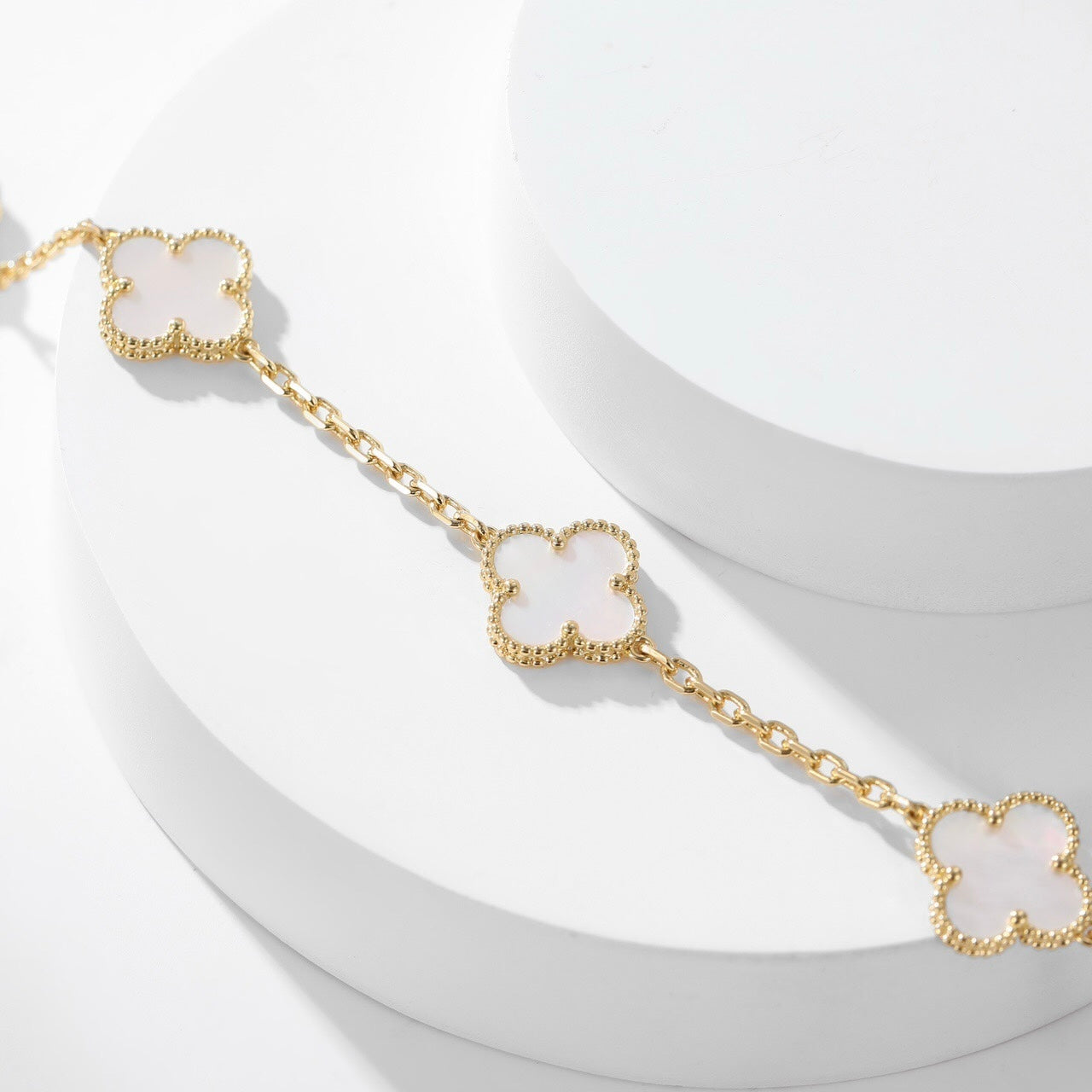 [Jewelicorn]CLOVER 10 MOTIFS WHITE MOTHER OF PEARL NECKLACE