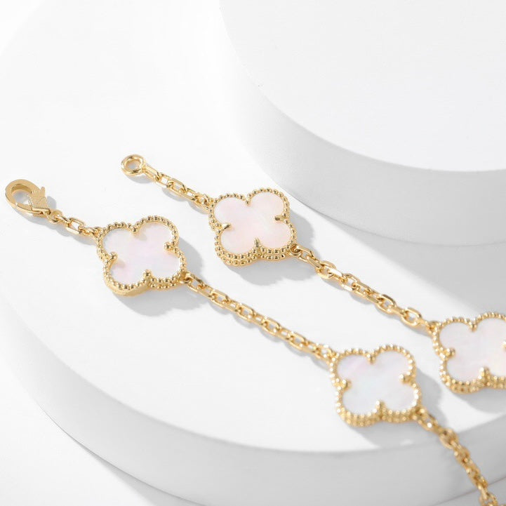 [Jewelicorn]CLOVER 10 MOTIFS WHITE MOTHER OF PEARL NECKLACE