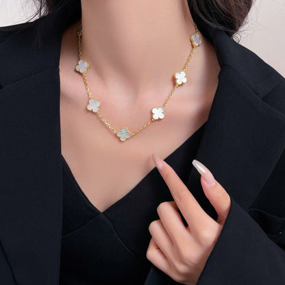 [Jewelicorn]CLOVER 10 MOTIFS WHITE MOTHER OF PEARL NECKLACE