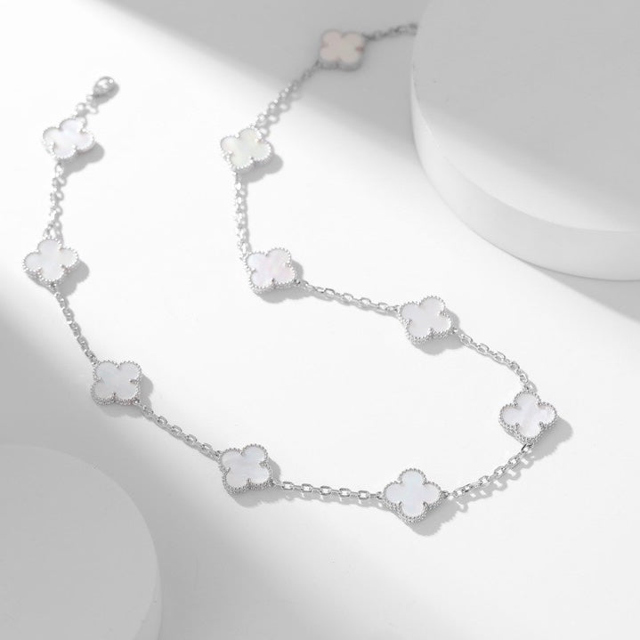 [Jewelicorn]CLOVER 10 MOTIFS WHITE MOTHER OF PEARL NECKLACE