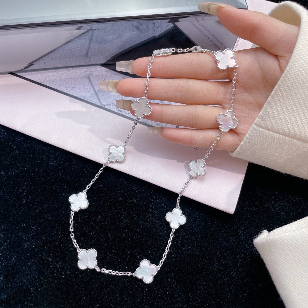 [Jewelicorn]CLOVER 10 MOTIFS WHITE MOTHER OF PEARL NECKLACE