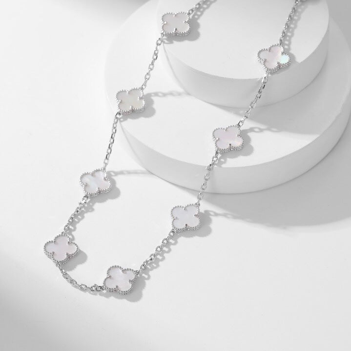 [Jewelicorn]CLOVER 10 MOTIFS WHITE MOTHER OF PEARL NECKLACE