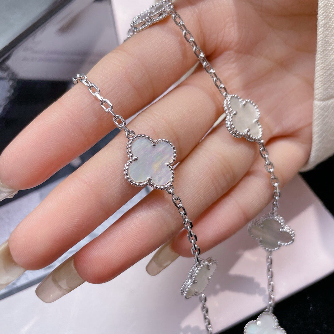[Jewelicorn]CLOVER 10 MOTIFS WHITE MOTHER OF PEARL NECKLACE