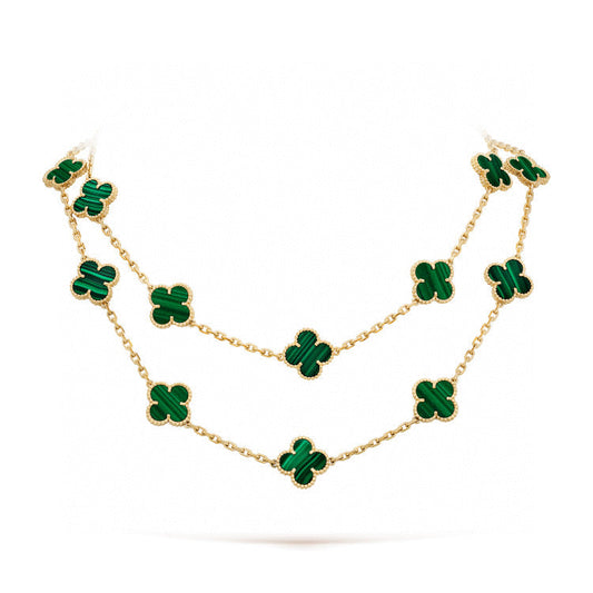 [Jewelicorn]CLOVER 20 MOTIFS MALACHITE GOLD