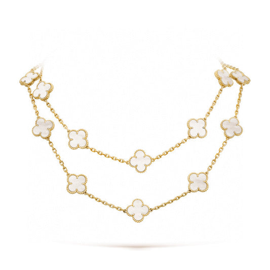 [Jewelicorn]CLOVER 20 MOTIFS WHITE MOP NECKLACE