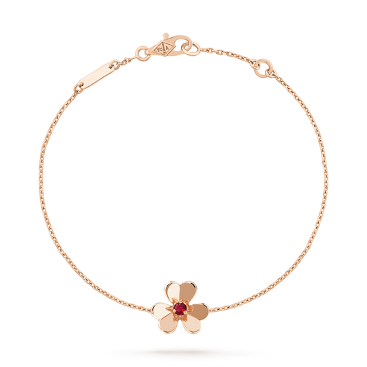 [Jewelicorn]FRIVOLE GOLD FLOWER PINK MALACHITE BRACELET