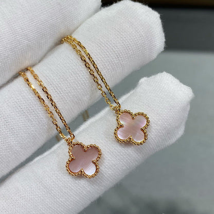 [Jewelicorn]CLOVER 15MM PINK MOTHER-OF-PEARL SINGLE FLOWER NECKLACE