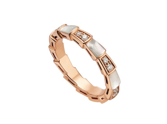 [Jewelicorn]SERPENTI RING PINK GOLD DIAMOND MOP 3MM