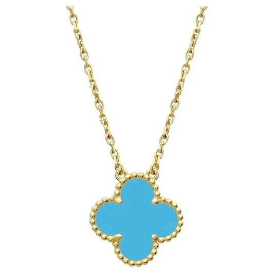 [Jewelicorn]CLOVER 15MM VINTAGE TURQUOISE NECKLACE