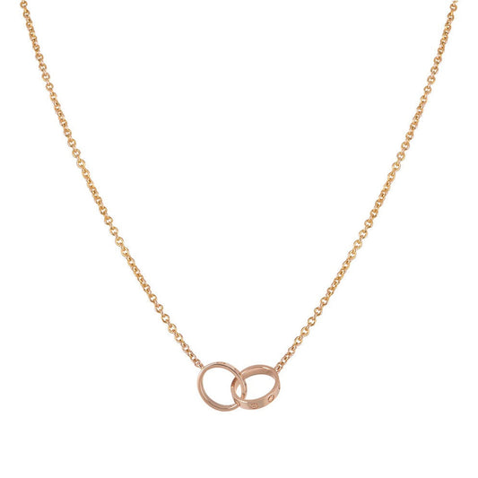 [Jewelicorn]LOVE NECKLACE DOUBLE RING PINK GOLD