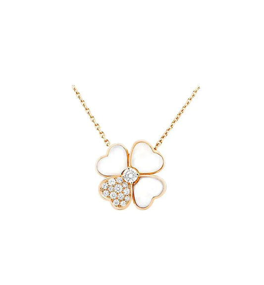 [Jewelicorn]CLOVER MOP DIAMOND ROSE GOLD NECKLACE