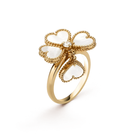 [Jewelicorn]SWEET CLOVER WHITE MOP RING
