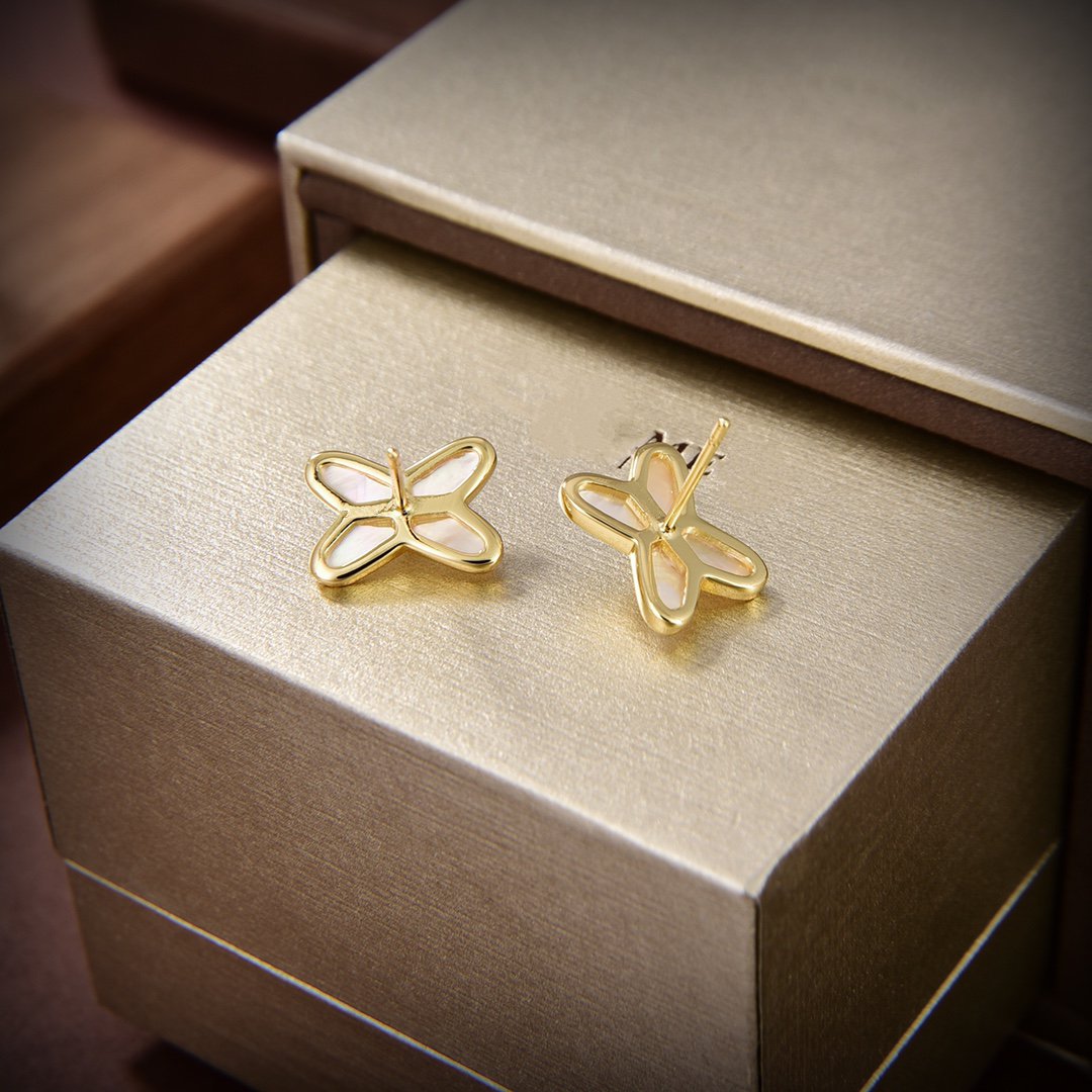 [Jewelicorn]JEUX DE WHITE MOP GOLD DIAMOND EARRINGS