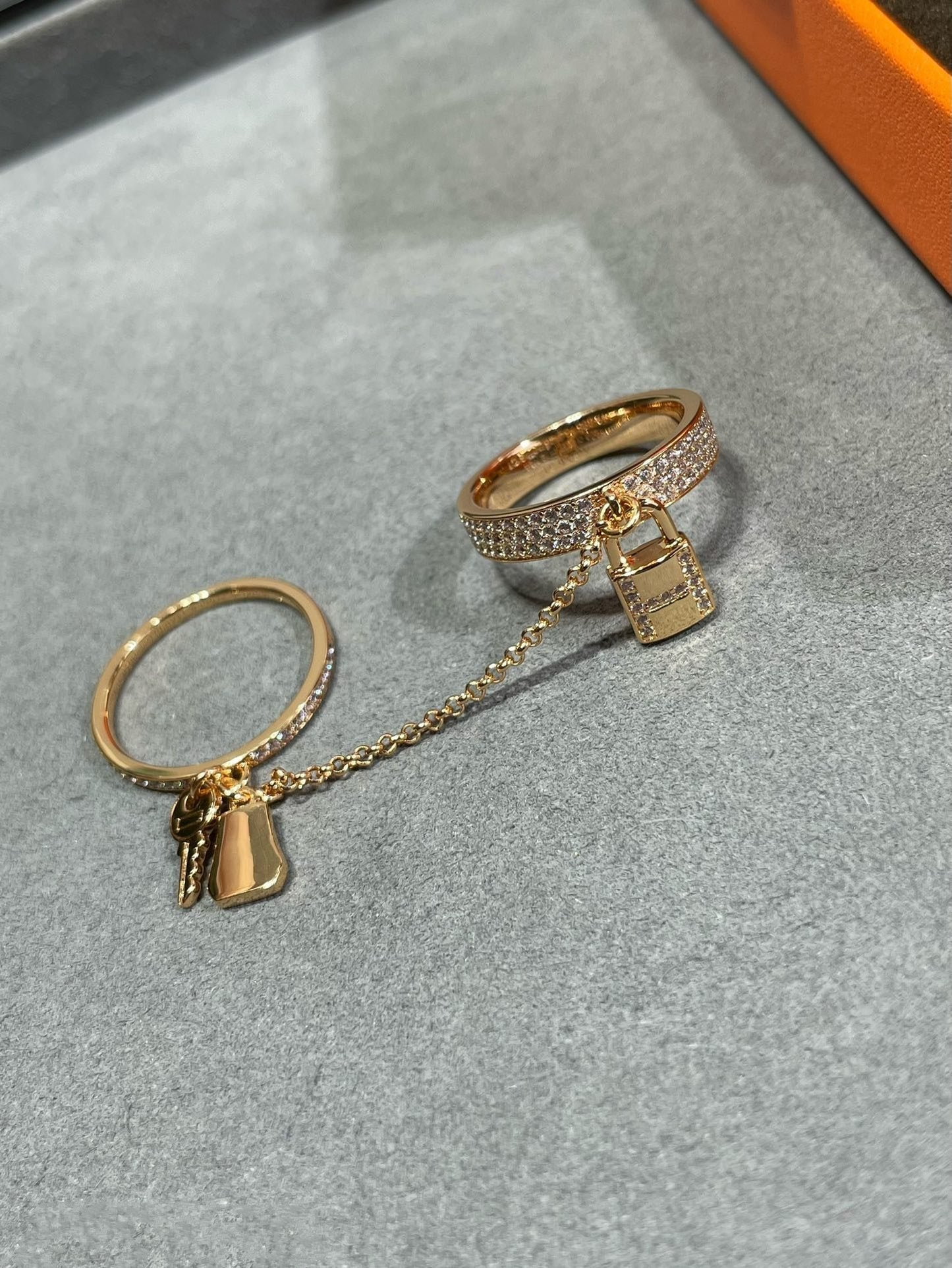 [Jewelicorn]HM KELLY CLOCHETTE DOUBLE RING IN  WITH DIAMONDS