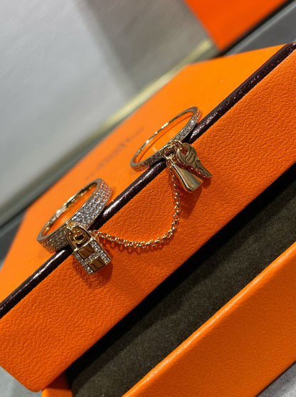 [Jewelicorn]HM KELLY CLOCHETTE DOUBLE RING IN  WITH DIAMONDS