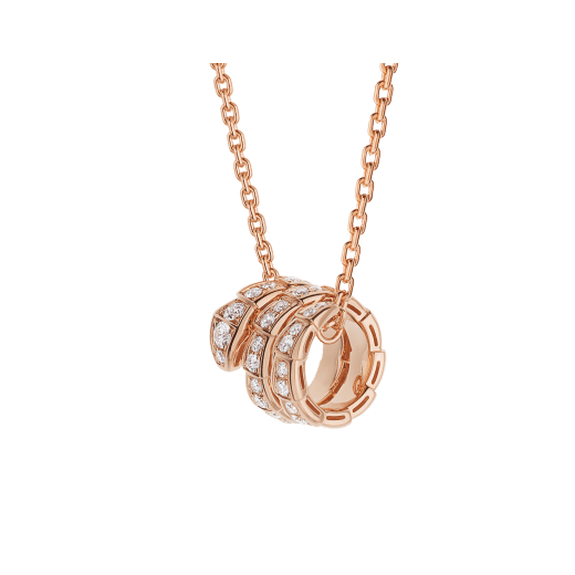 [Jewelicorn]SERPENTI PINK GOLD NECKLACE DOUBLE RING DIAMOND