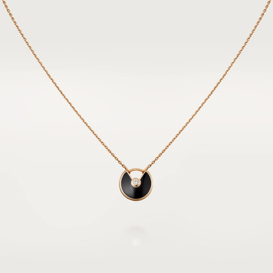 [Jewelicorn]AMULETTE ROSE GOLD ONYX NECKLACE