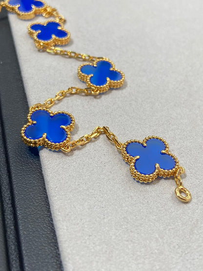 [Jewelicorn]CLOVER 5 MOTIFS DEEP BLUE BRACELET