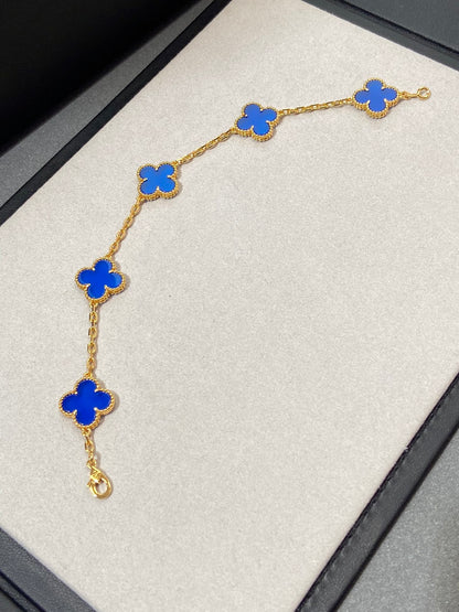 [Jewelicorn]CLOVER 5 MOTIFS DEEP BLUE BRACELET