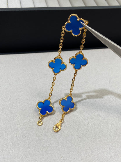 [Jewelicorn]CLOVER 5 MOTIFS DEEP BLUE BRACELET