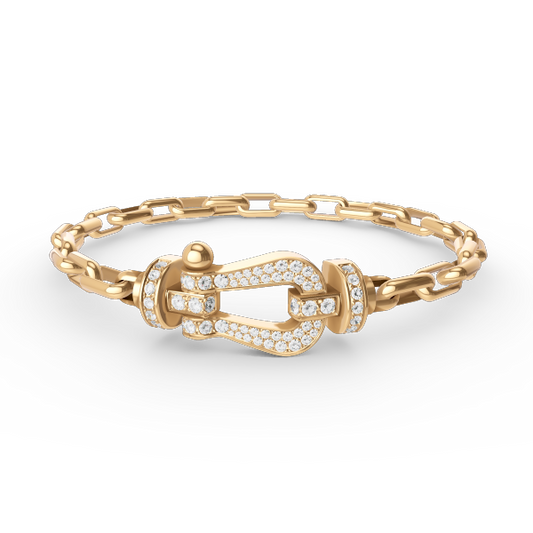 [Jewelicorn]FORCE LARGE HORSESHOE CLASP  METAL BRACELET