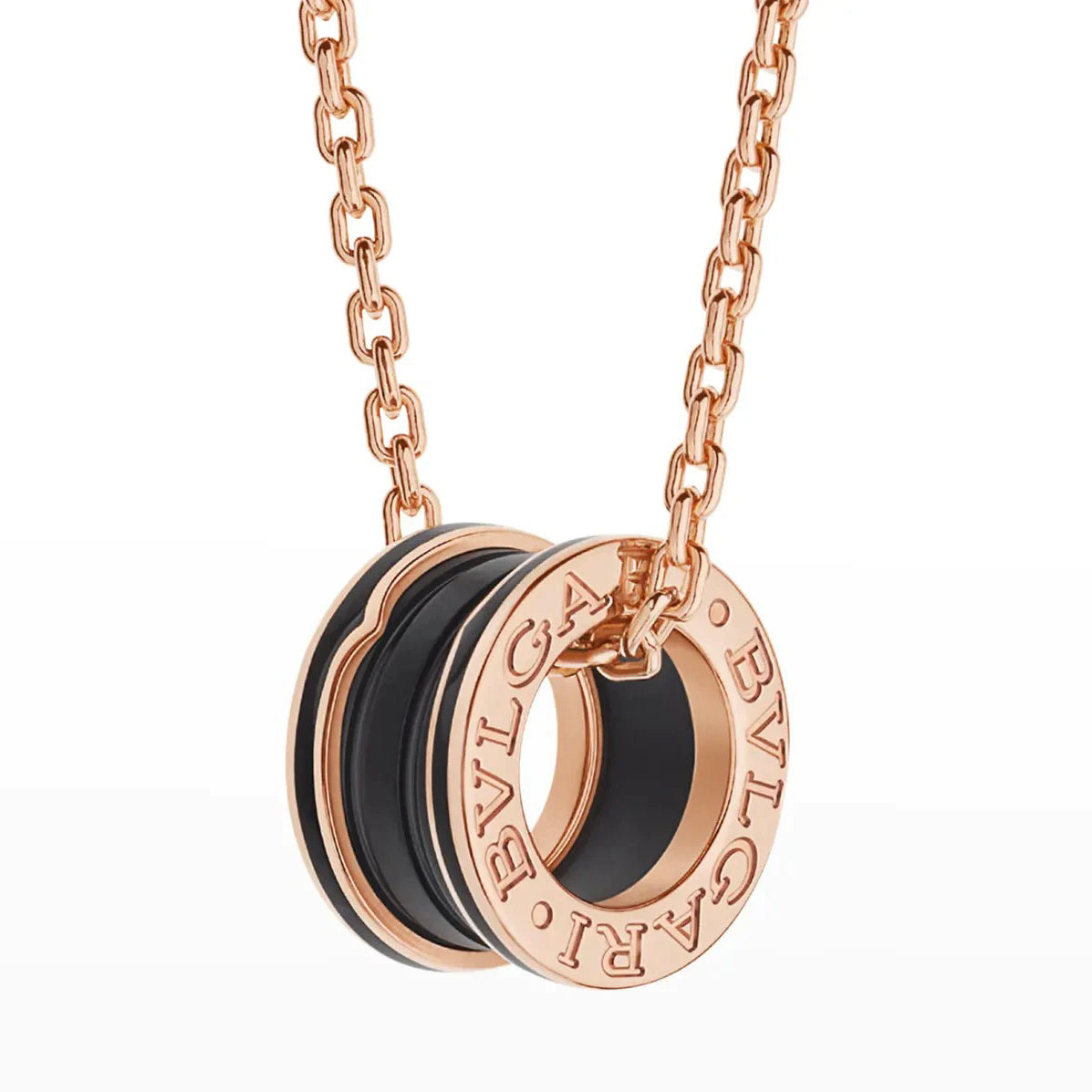 [Jewelicorn]ZERO 1 BLACK CERAMIC PINK GOLD NECKLACE