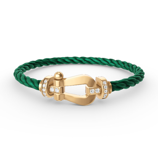[Jewelicorn]FORCE LARGE HORSESHOE HALF DIAMOND BRACELET GOLD