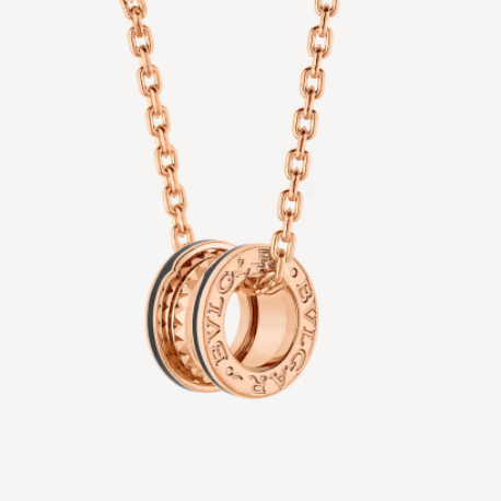 [Jewelicorn]ZERO 1 ROCK PEDANT PINK GOLD BLACK NECKLACE