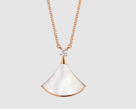 [Jewelicorn]DREAM NECKLACE WHITE MOP PINK GOLD 1 DIAMOND