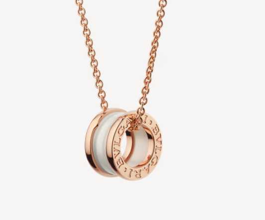 [Jewelicorn]ZERO 1 WHITE CERAMIC PINK GOLD NECKLACE