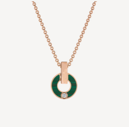 [Jewelicorn]GARI NECKLACE PINK GOLD MALACHITE